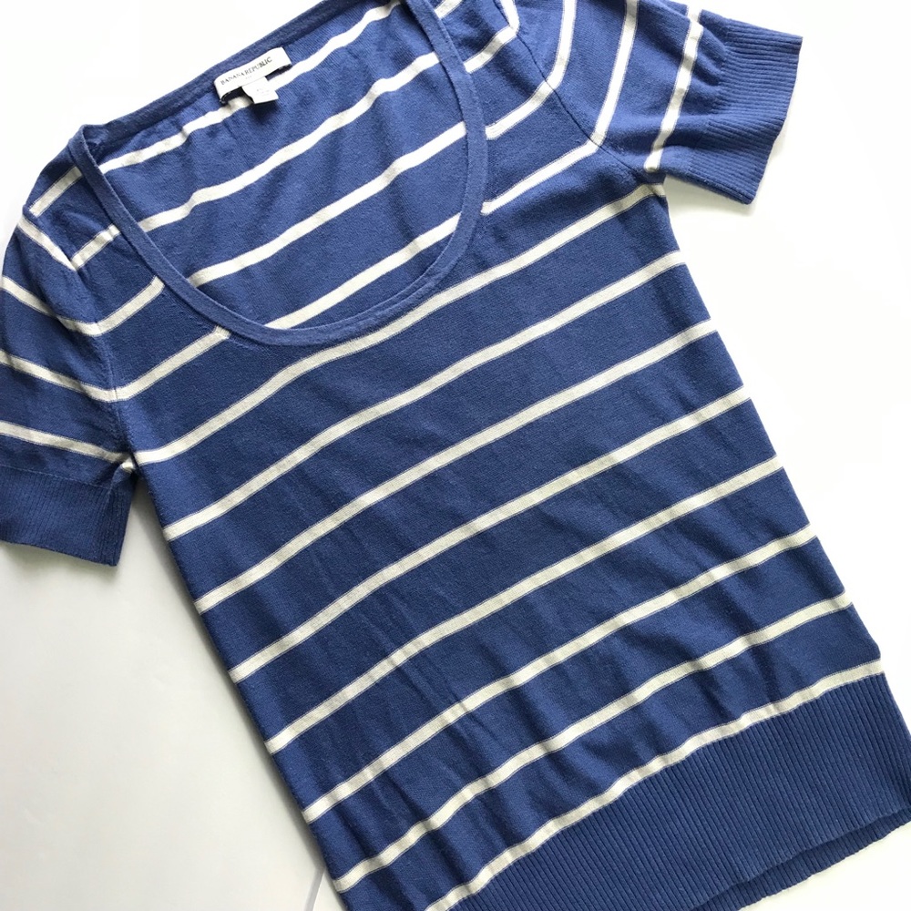 Banana Republic Shirt Striped Short Sleeve WFH